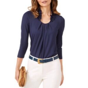 J McLaughlin Laurel Ruffle Neck Blouse